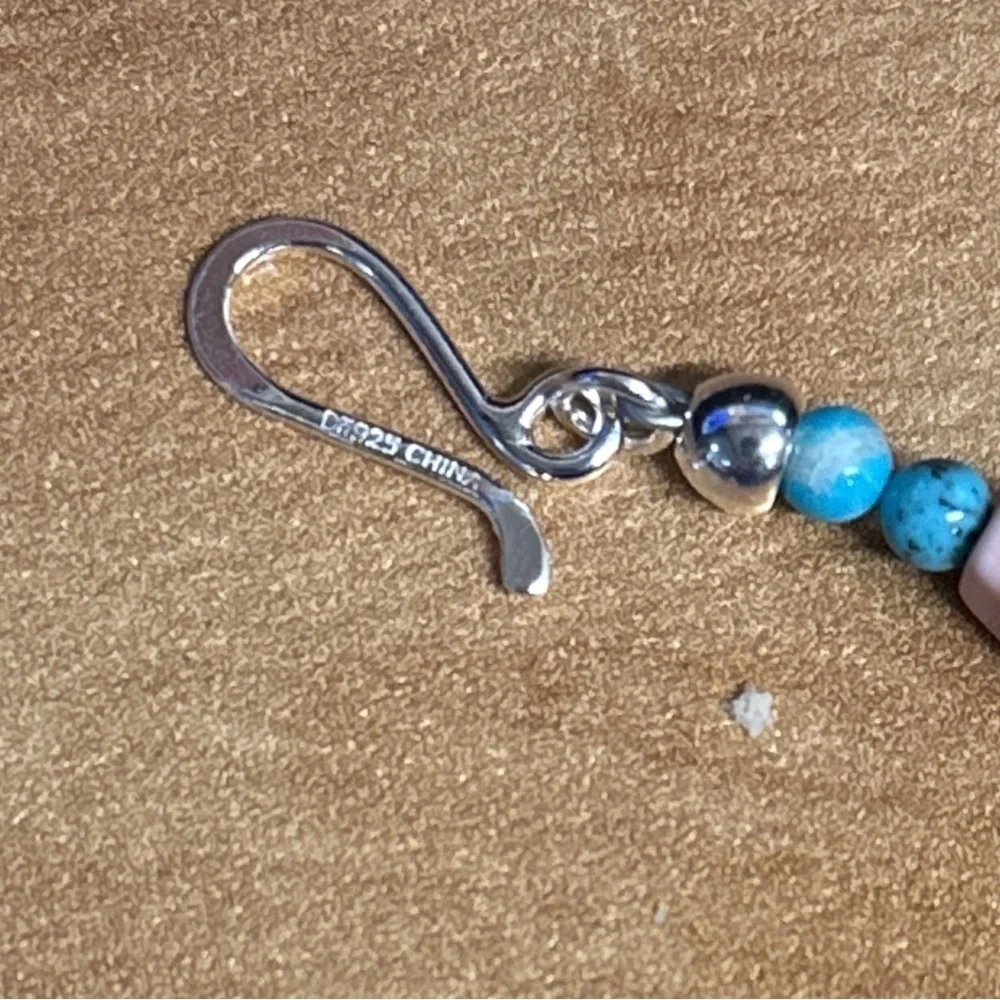 Turquoise and pink beaded necklace with gorgeous pendant! By Jay King - Picture 11 of 11